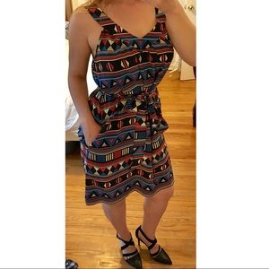 SILK Marc Jacobs Geometric Dress with waist tie